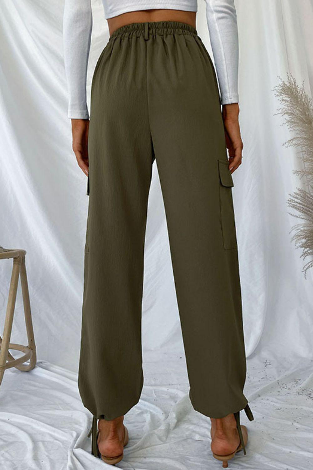 Drawstring Ankle Cargo Pants BLUE ZONE PLANET