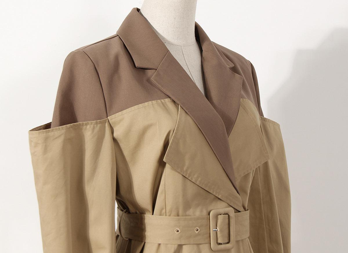 Dream Architect Two Color Collar Trench Coat iYoowe DropShipping