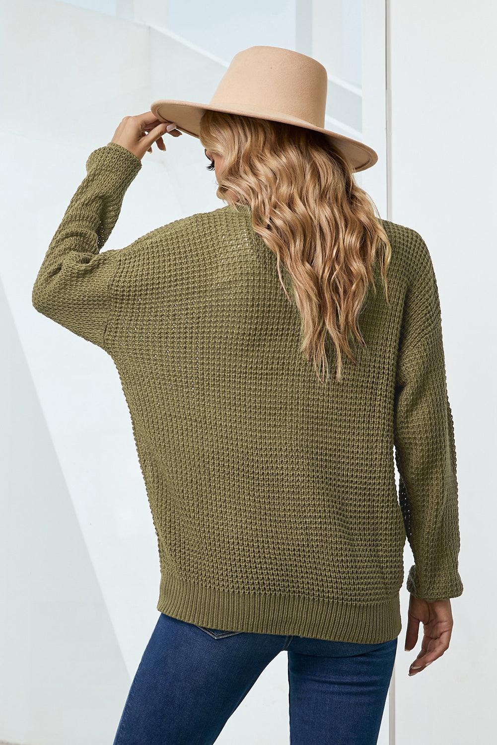 Drop Shoulder Button Down Pocketed Cardigan BLUE ZONE PLANET