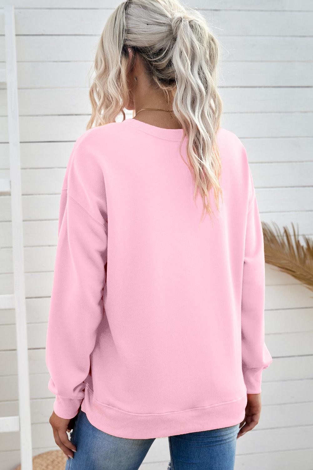 Drop Shoulder Ribbed Trim Sweatshirt BLUE ZONE PLANET
