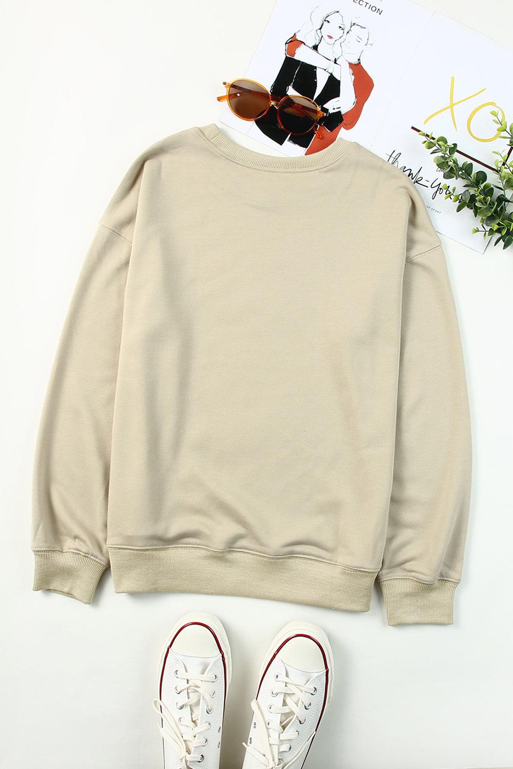 Drop Shoulder Ribbed Trim Sweatshirt BLUE ZONE PLANET