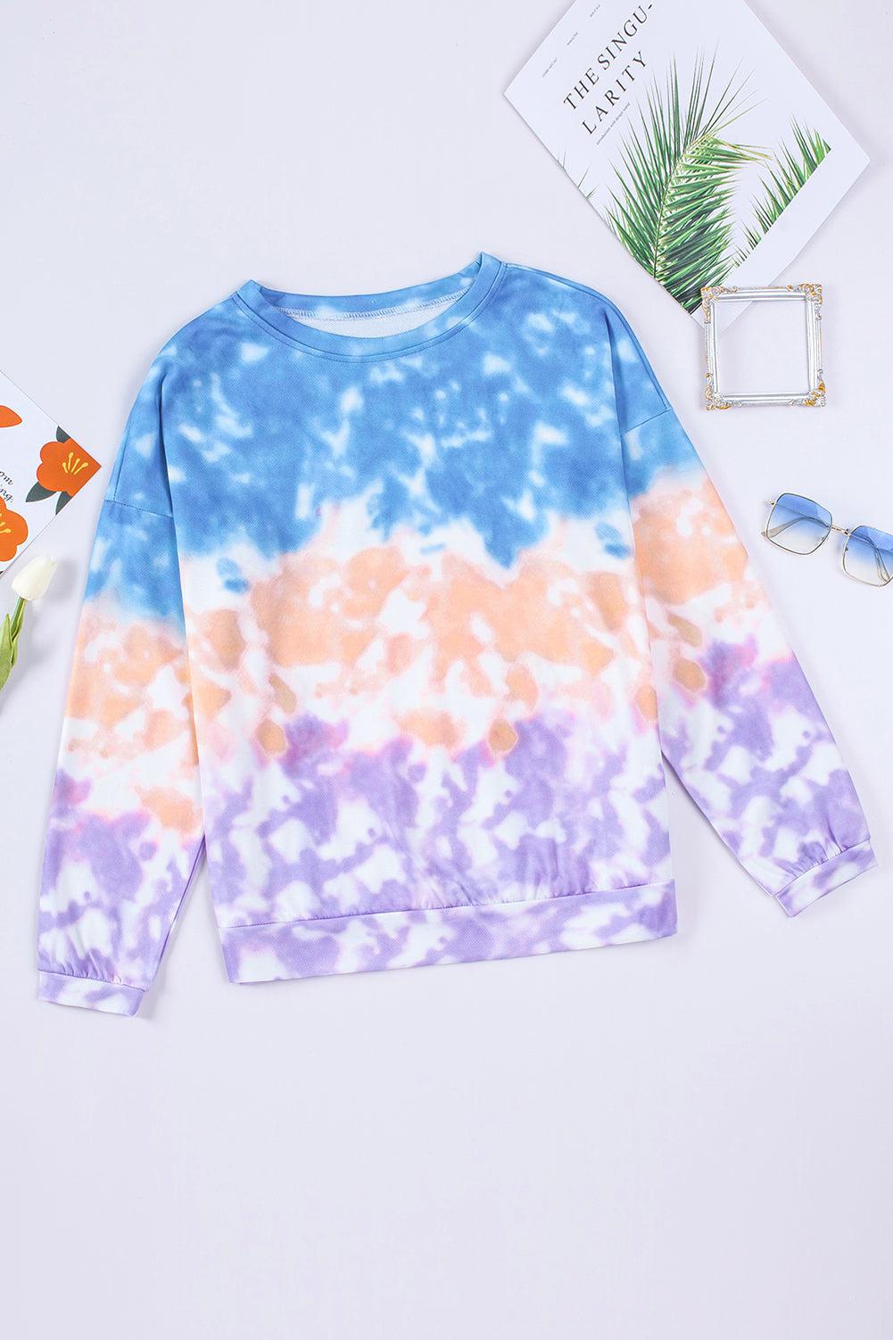 Drop Shoulder Round Neck Sweatshirt BLUE ZONE PLANET