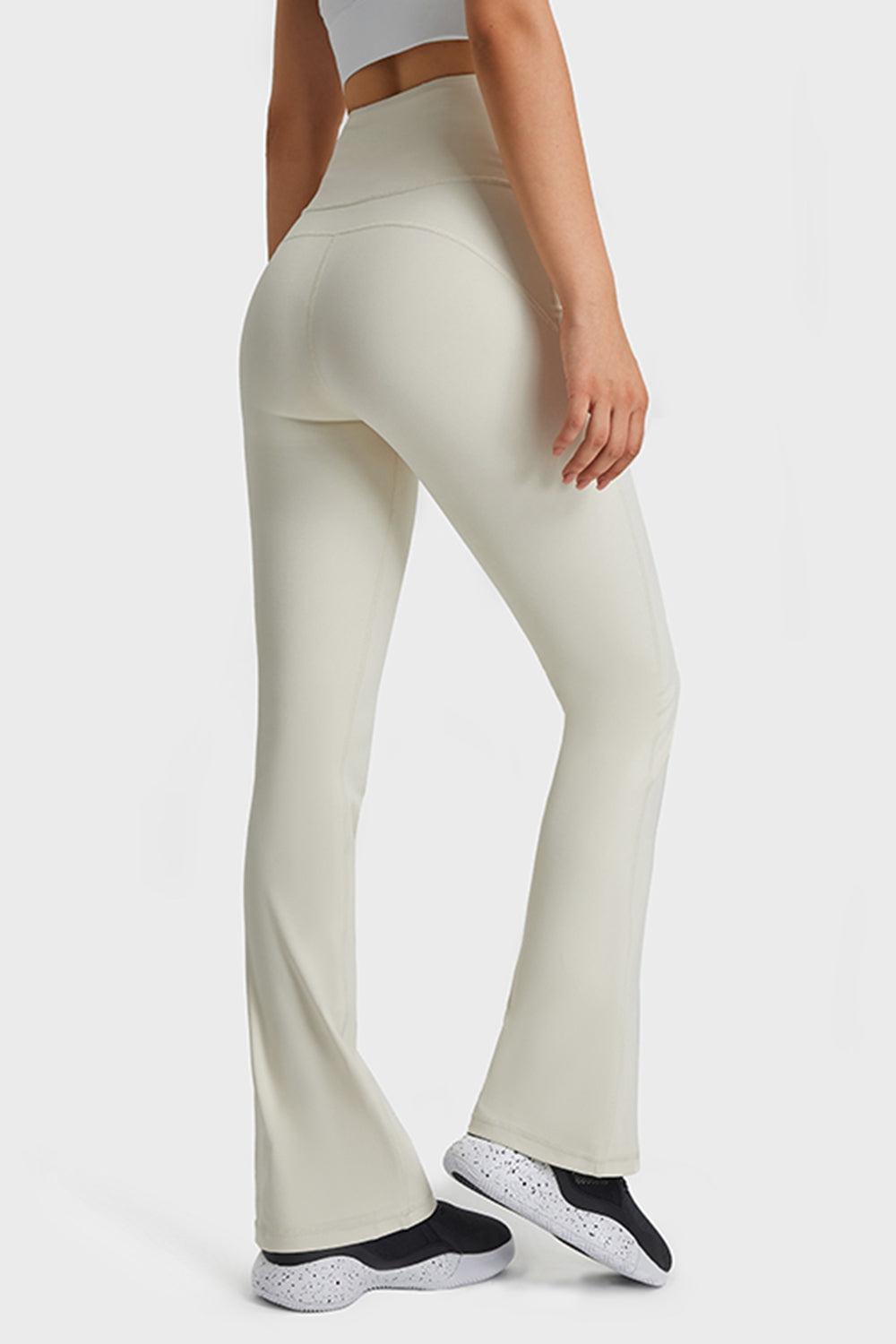 Elastic Waist Flare Yoga Pants BLUE ZONE PLANET