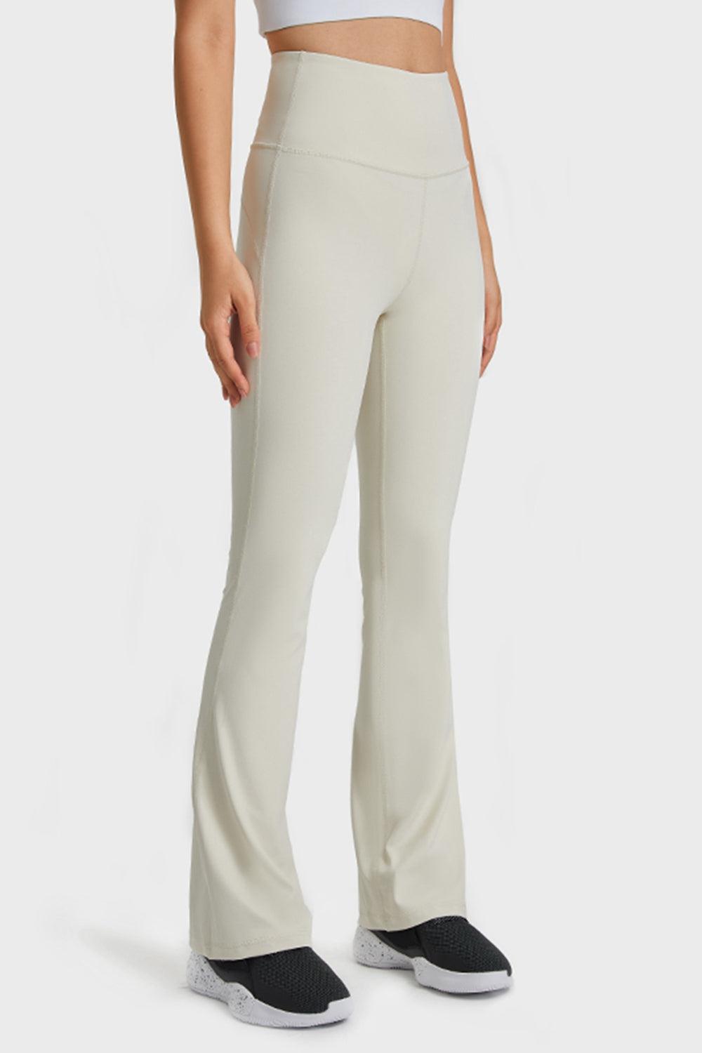Elastic Waist Flare Yoga Pants BLUE ZONE PLANET