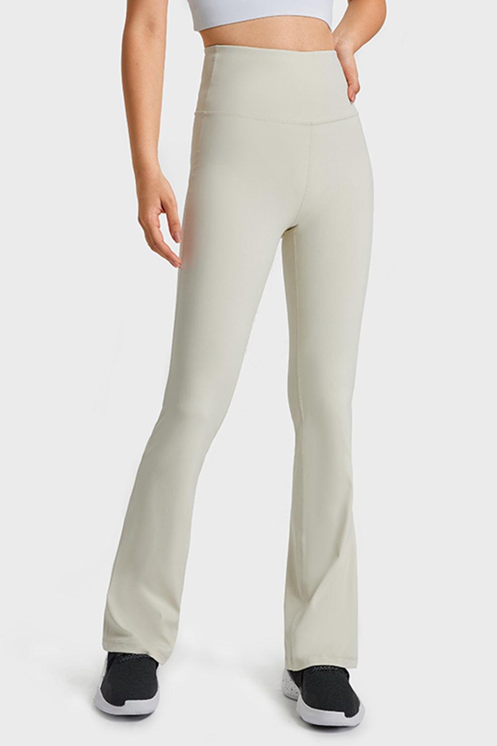 Elastic Waist Flare Yoga Pants BLUE ZONE PLANET