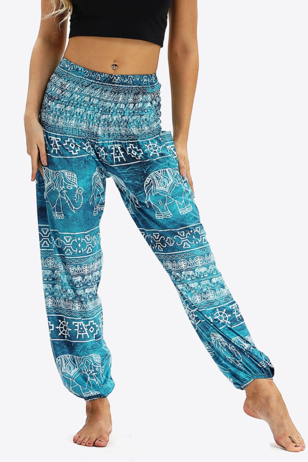 Elephant Print Pocket Joggers BLUE ZONE PLANET