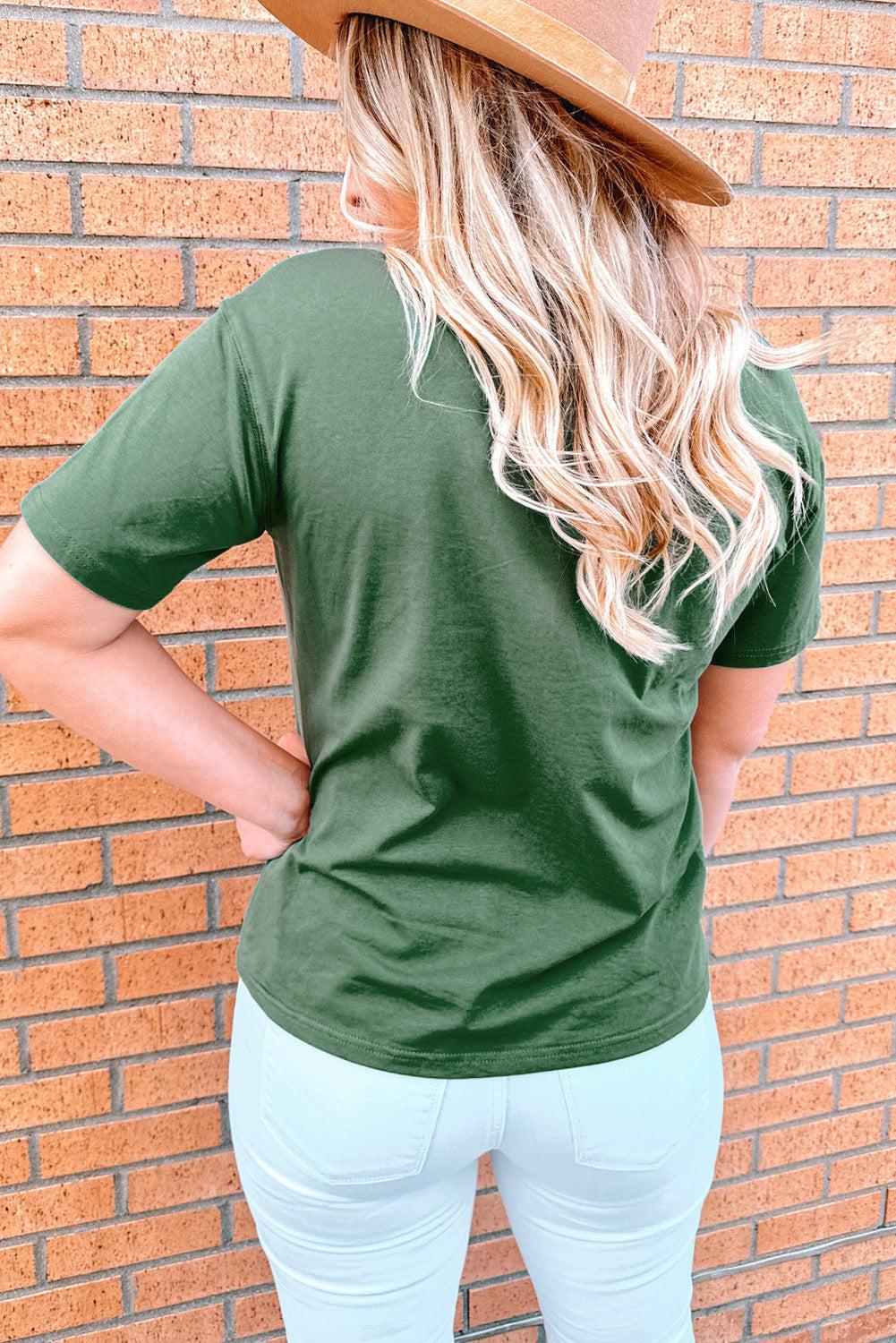 Embroidered Round Neck Pocket Tee BLUE ZONE PLANET