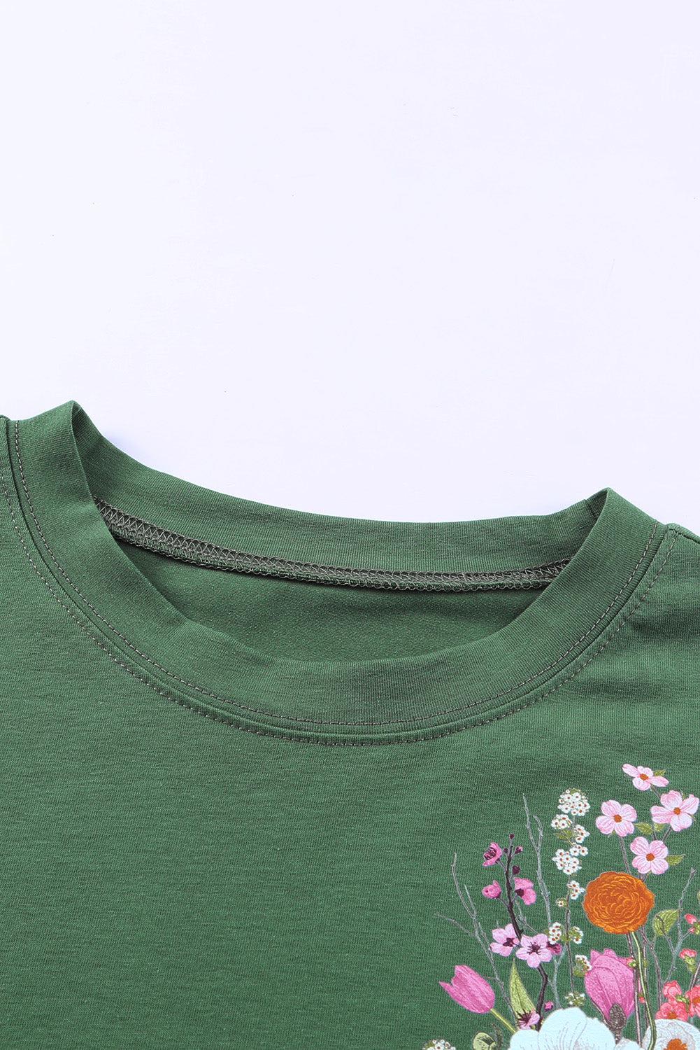 Embroidered Round Neck Pocket Tee BLUE ZONE PLANET
