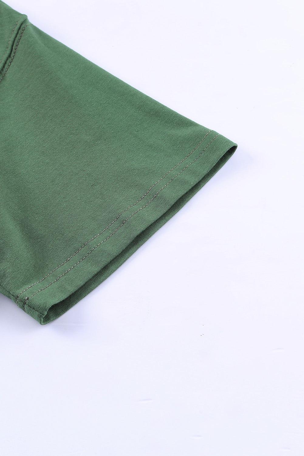 Embroidered Round Neck Pocket Tee BLUE ZONE PLANET