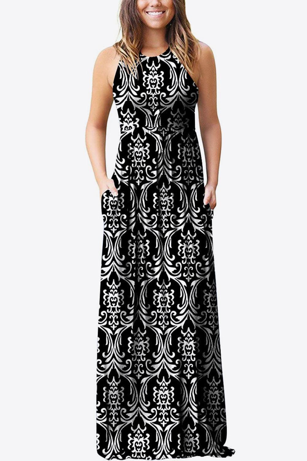 Empire Waist Sleeveless Dress with Pockets BLUE ZONE PLANET