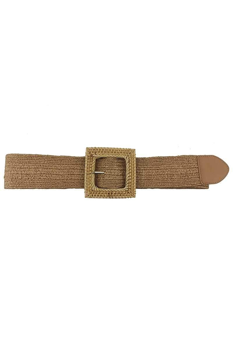 Fashion Square Straw Buckle Belt Blue Zone Planet