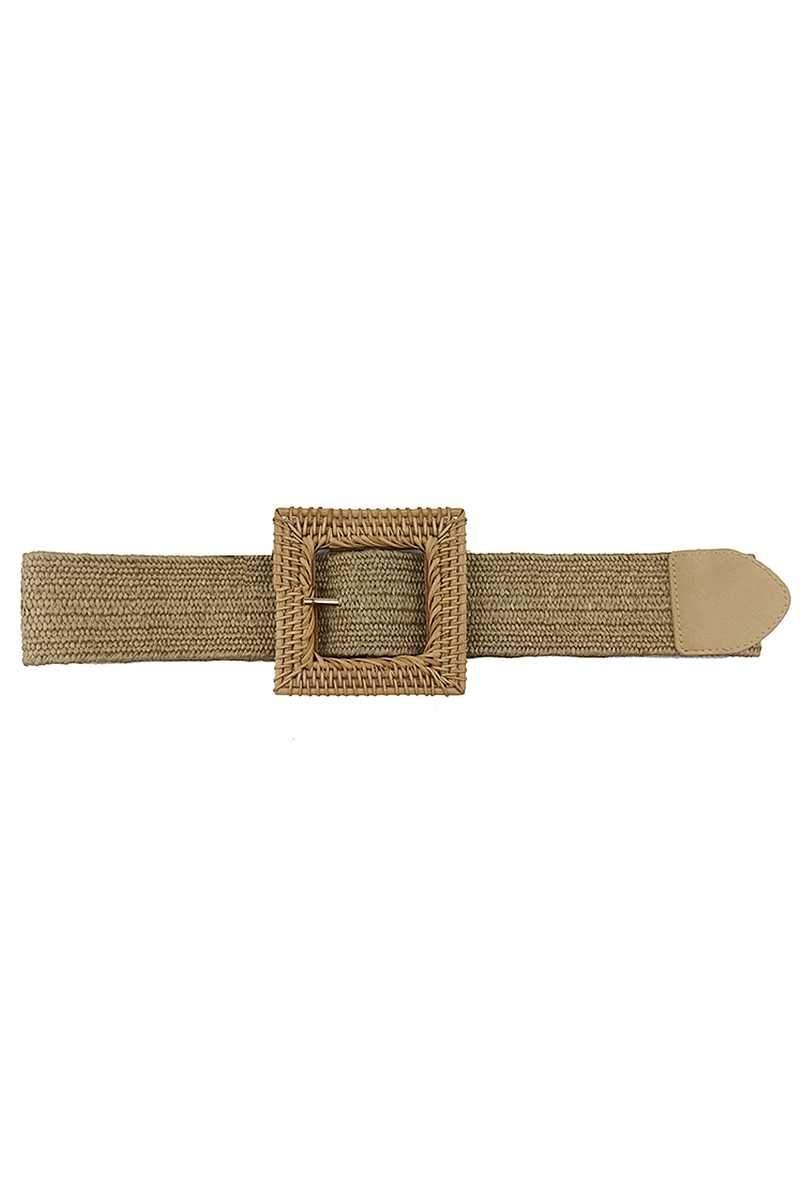 Fashion Square Straw Buckle Belt Blue Zone Planet