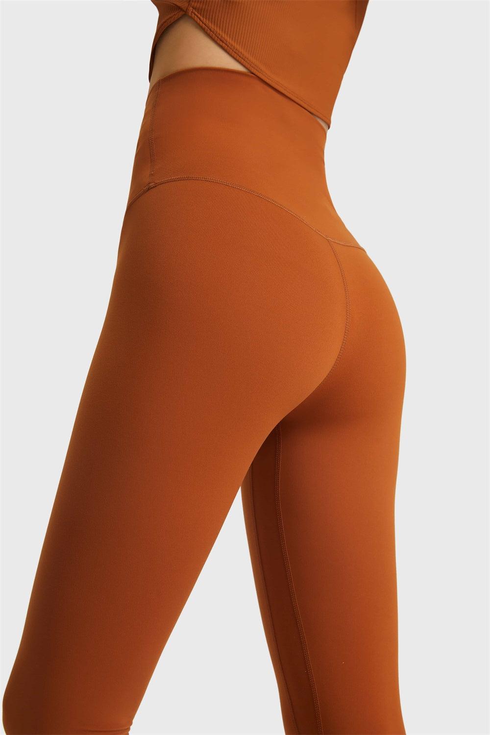 Feel Like Skin Elastic Waistband Yoga Leggings BLUE ZONE PLANET
