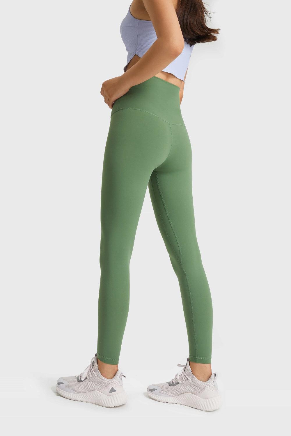 Feel Like Skin Elastic Waistband Yoga Leggings BLUE ZONE PLANET