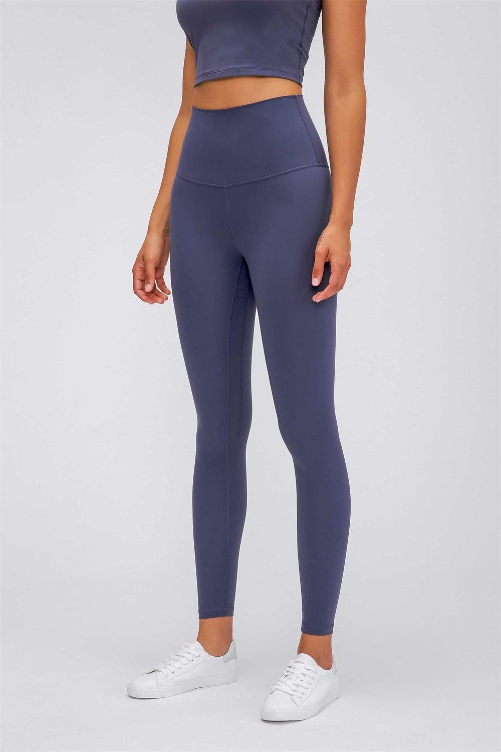 Feel Like Skin Elastic Waistband Yoga Leggings BLUE ZONE PLANET