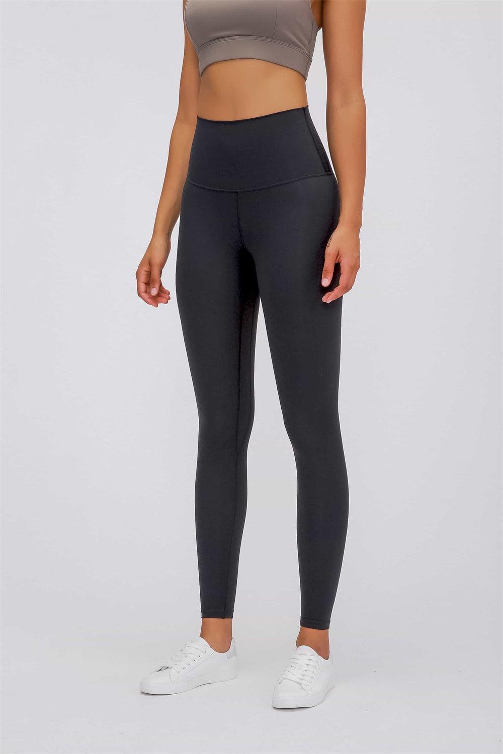 Feel Like Skin Elastic Waistband Yoga Leggings BLUE ZONE PLANET