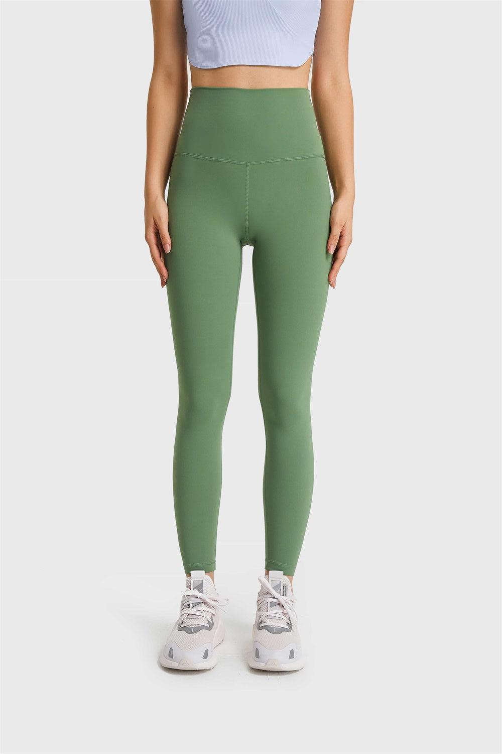 Feel Like Skin Elastic Waistband Yoga Leggings BLUE ZONE PLANET