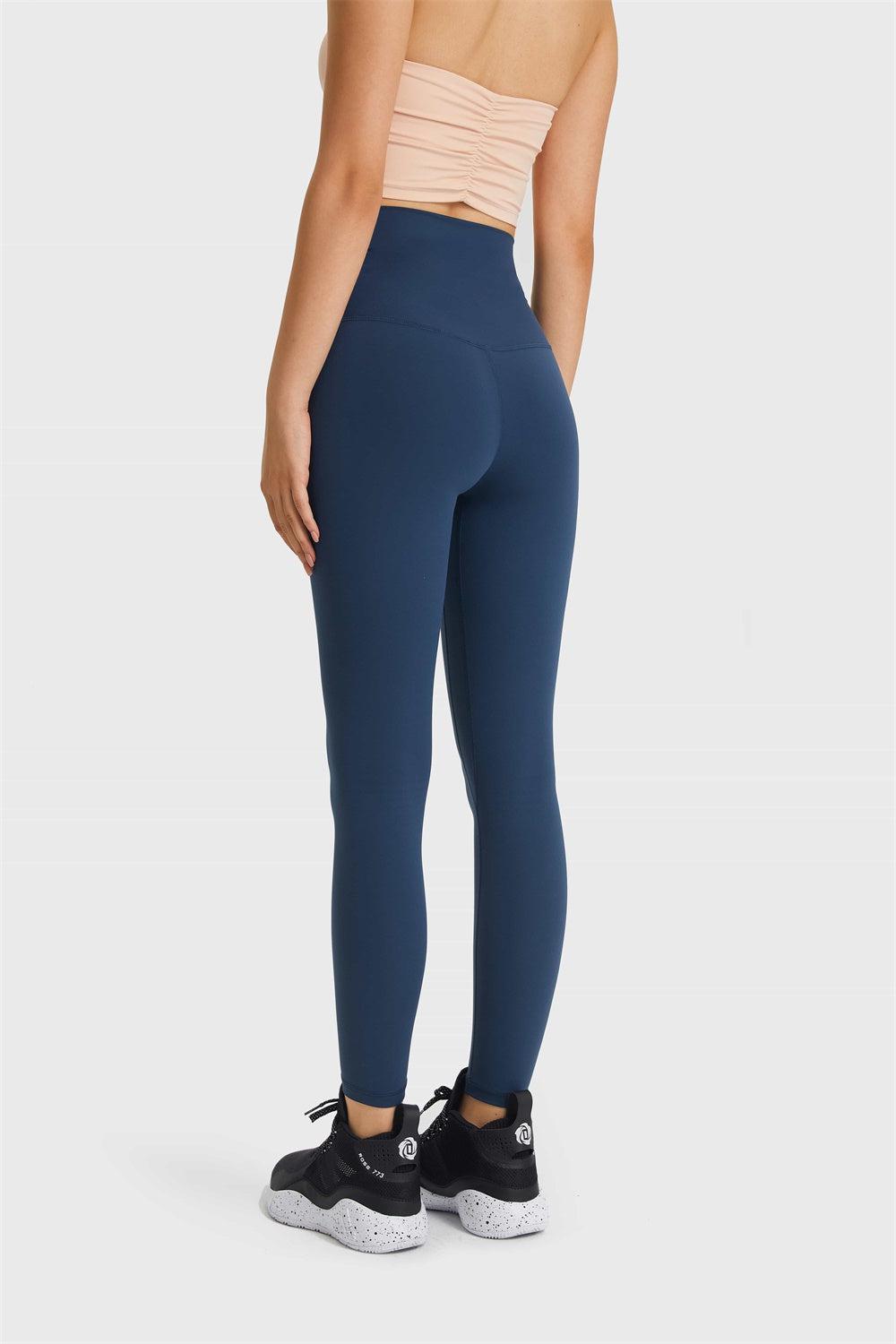 Feel Like Skin Elastic Waistband Yoga Leggings BLUE ZONE PLANET