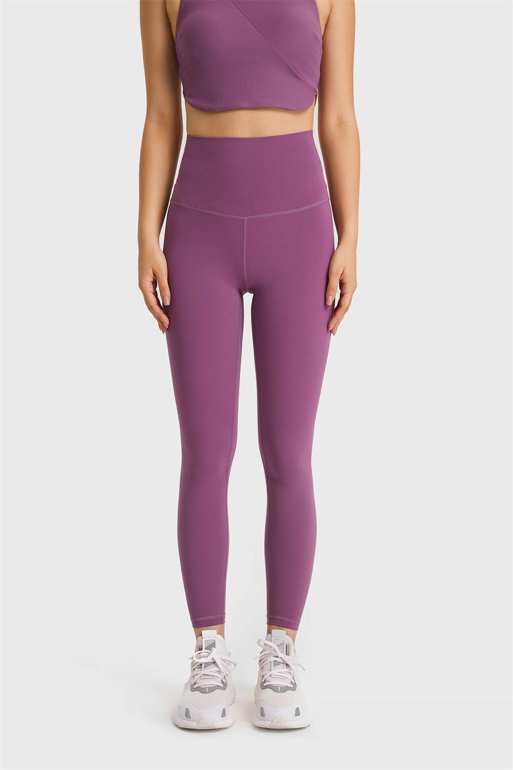 Feel Like Skin Elastic Waistband Yoga Leggings BLUE ZONE PLANET