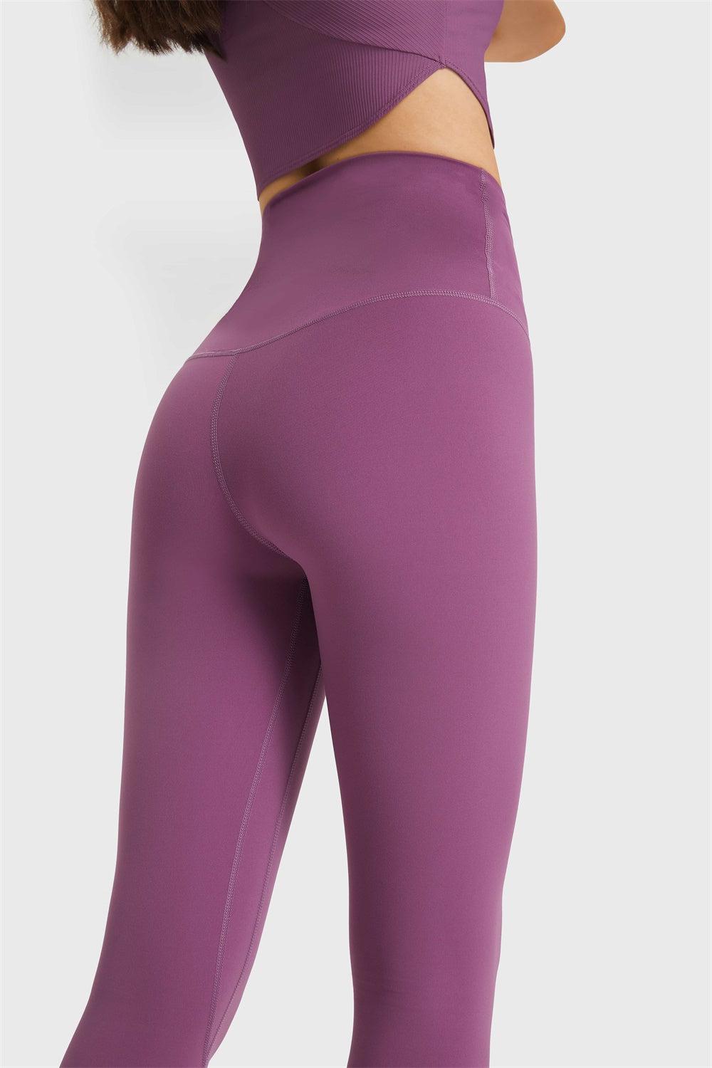 Feel Like Skin Elastic Waistband Yoga Leggings BLUE ZONE PLANET