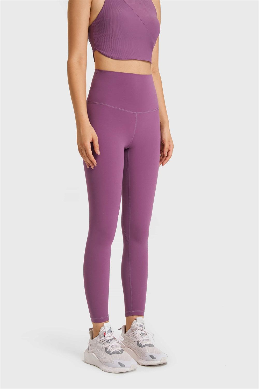 Feel Like Skin Elastic Waistband Yoga Leggings BLUE ZONE PLANET