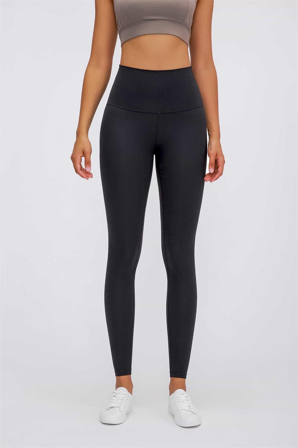 Feel Like Skin Elastic Waistband Yoga Leggings BLUE ZONE PLANET