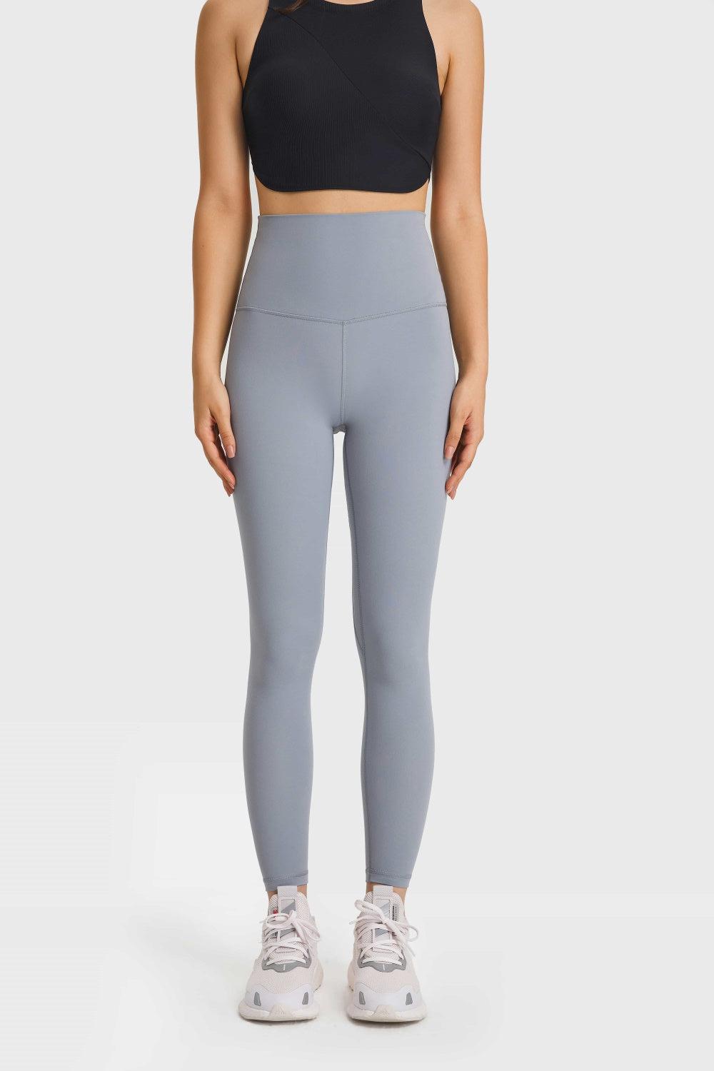 Feel Like Skin Elastic Waistband Yoga Leggings BLUE ZONE PLANET