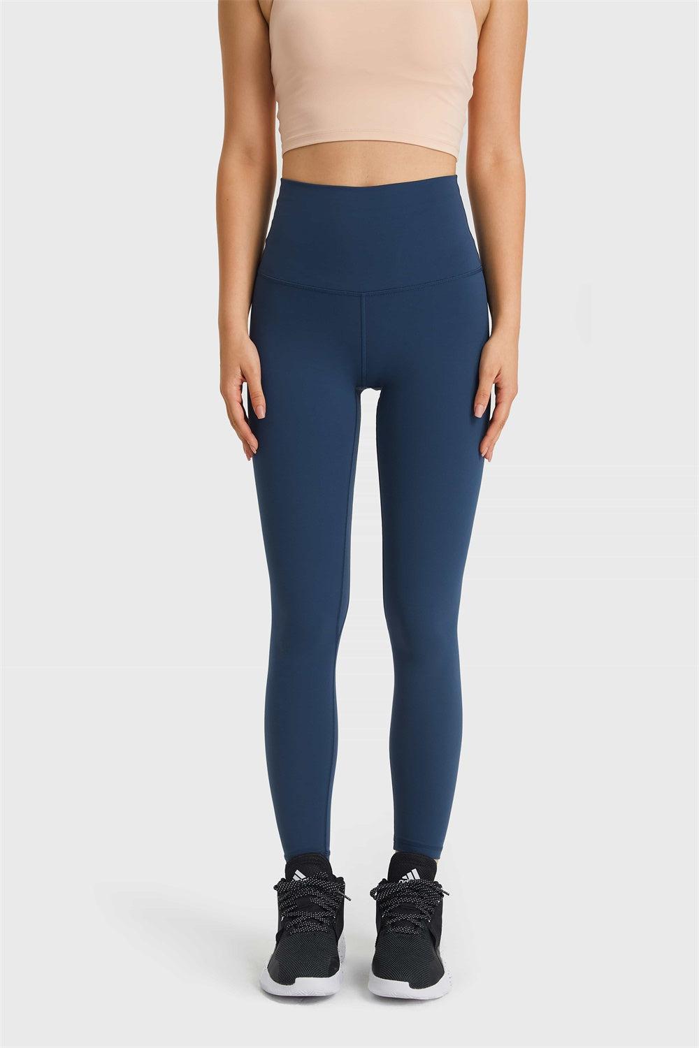 Feel Like Skin Elastic Waistband Yoga Leggings BLUE ZONE PLANET