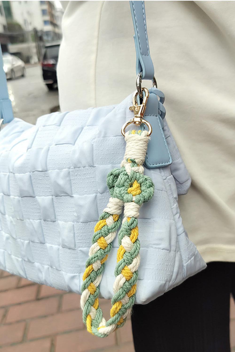 Floral Braided Wristlet Key Chain BLUE ZONE PLANET