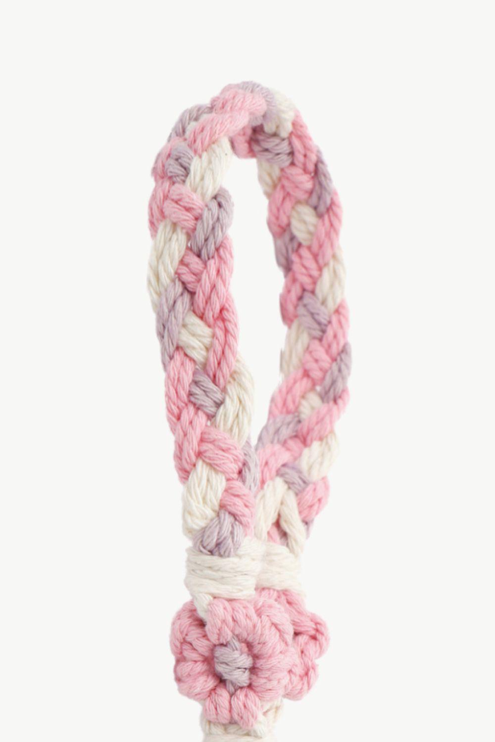 Floral Braided Wristlet Key Chain BLUE ZONE PLANET