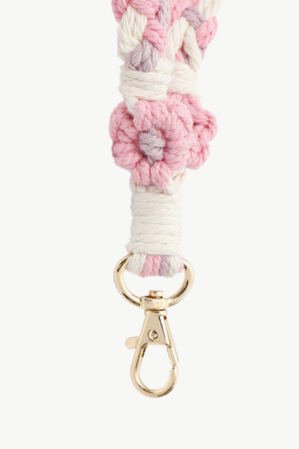 Floral Braided Wristlet Key Chain BLUE ZONE PLANET