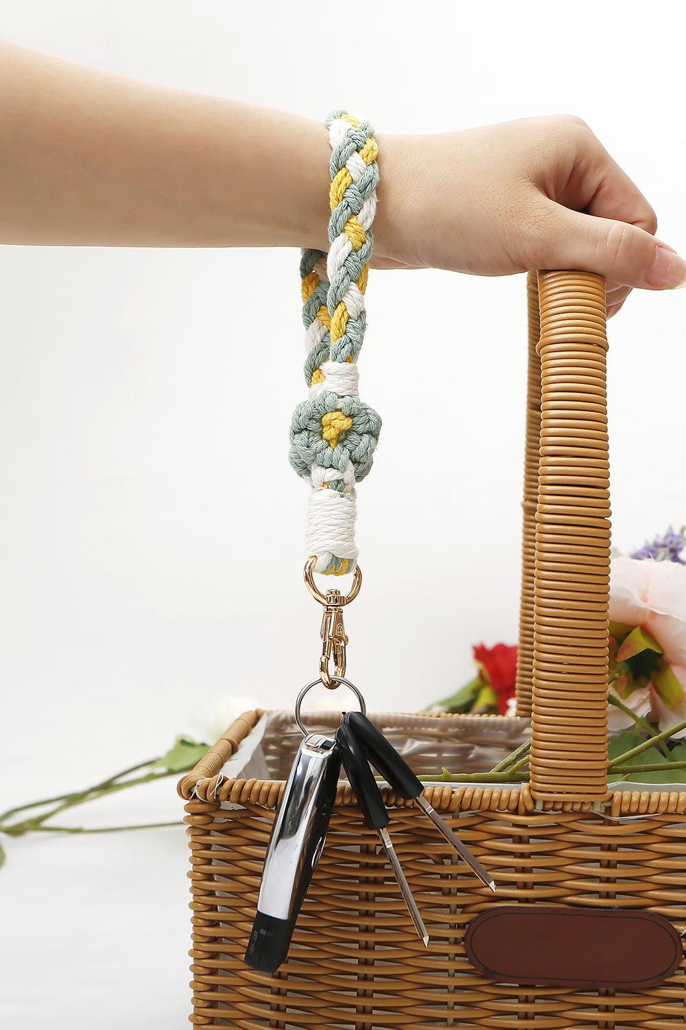 Floral Braided Wristlet Key Chain BLUE ZONE PLANET