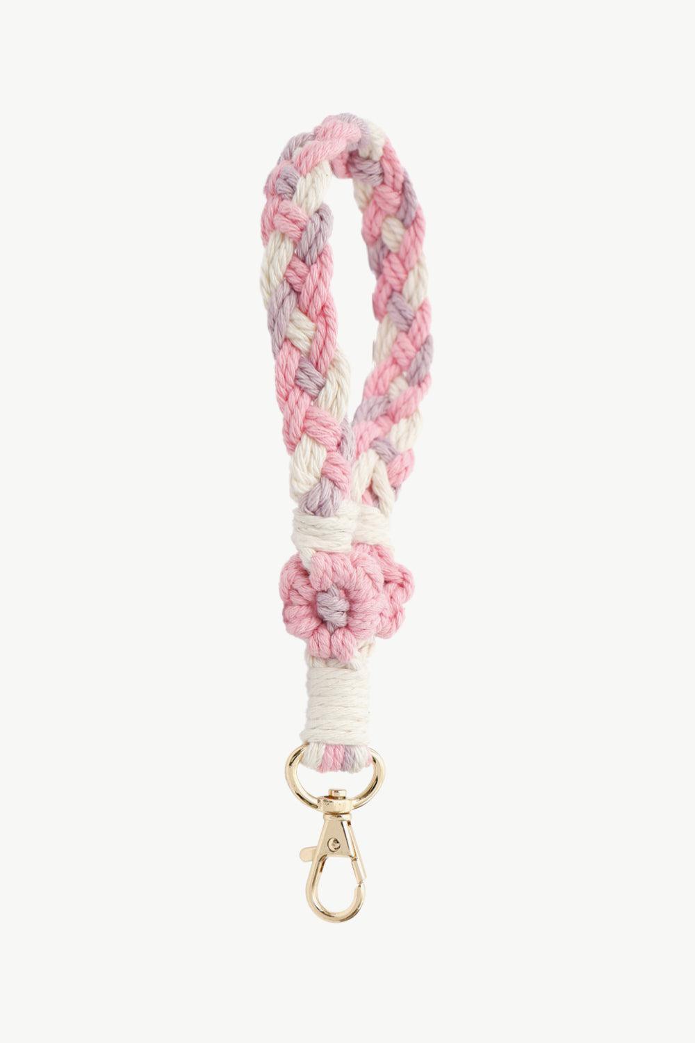 Floral Braided Wristlet Key Chain BLUE ZONE PLANET