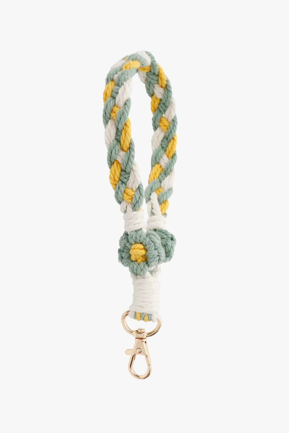 Floral Braided Wristlet Key Chain BLUE ZONE PLANET