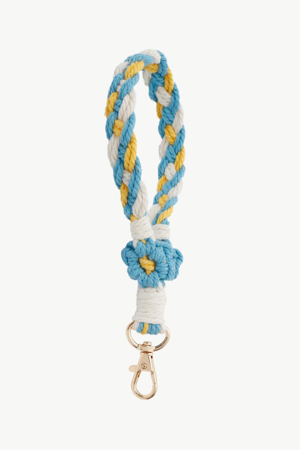 Floral Braided Wristlet Key Chain BLUE ZONE PLANET