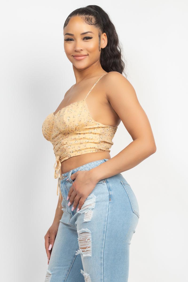 Floral Ditsy Front Tie Top Blue Zone Planet
