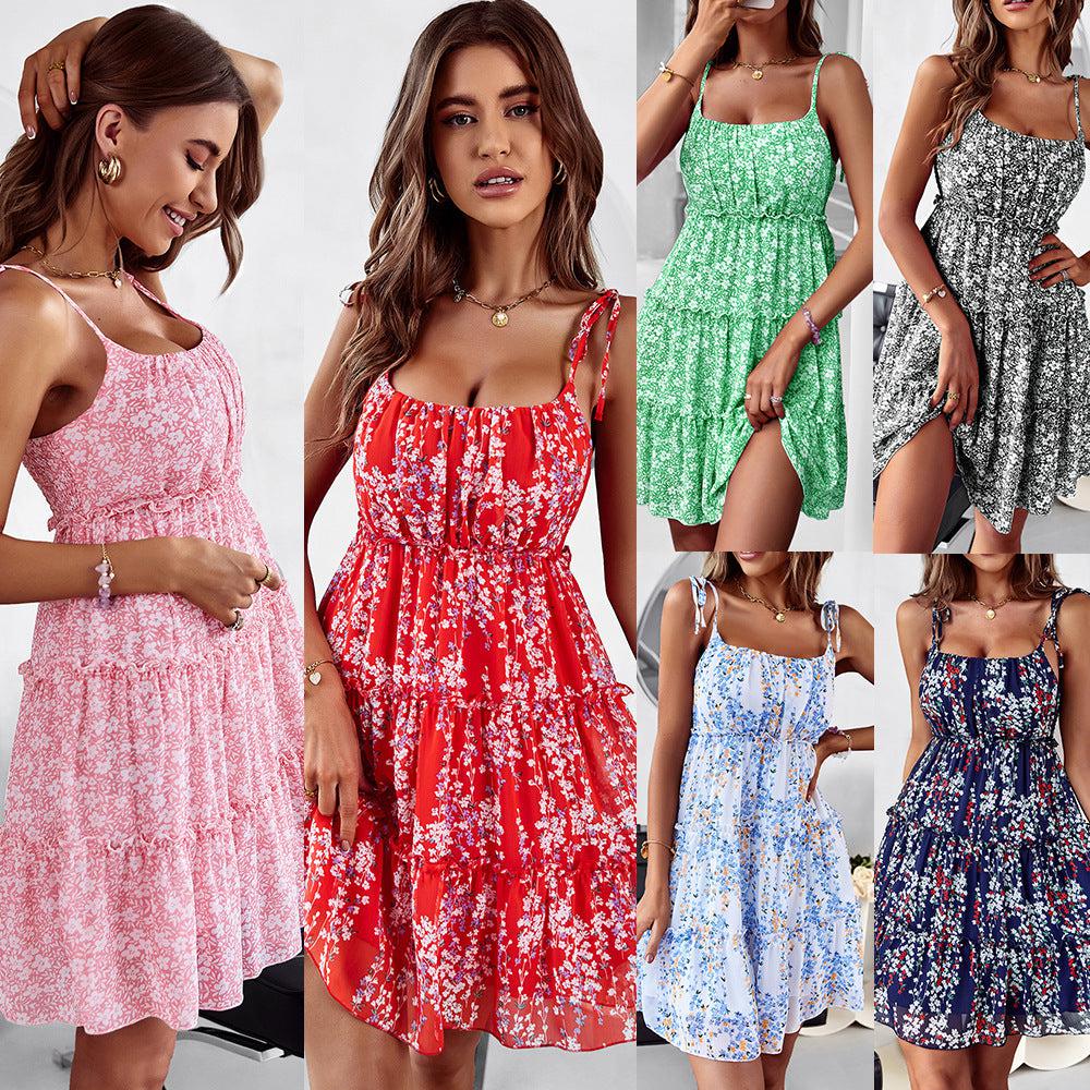 Floral Dress Summer Fungus Edge A-line Dress iYoowe DropShipping