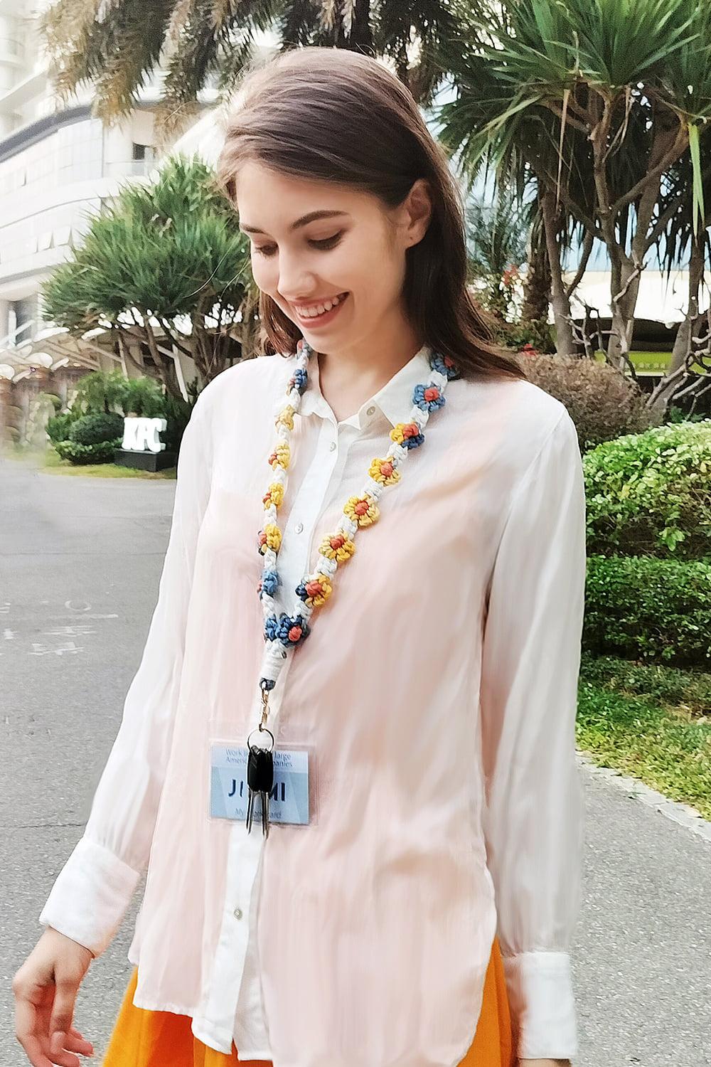 Floral Lanyard Key Chain BLUE ZONE PLANET
