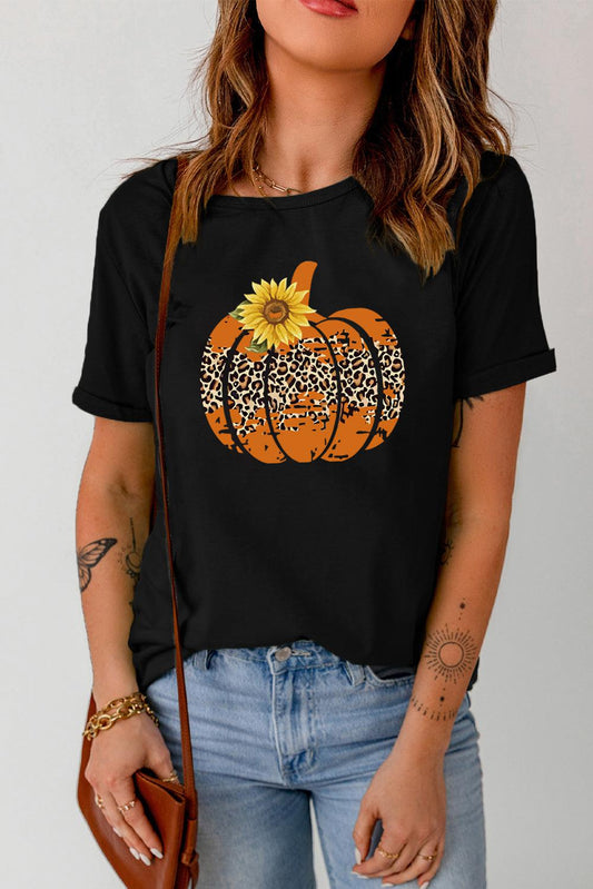 Floral Pumpkin Graphic Tee BLUE ZONE PLANET