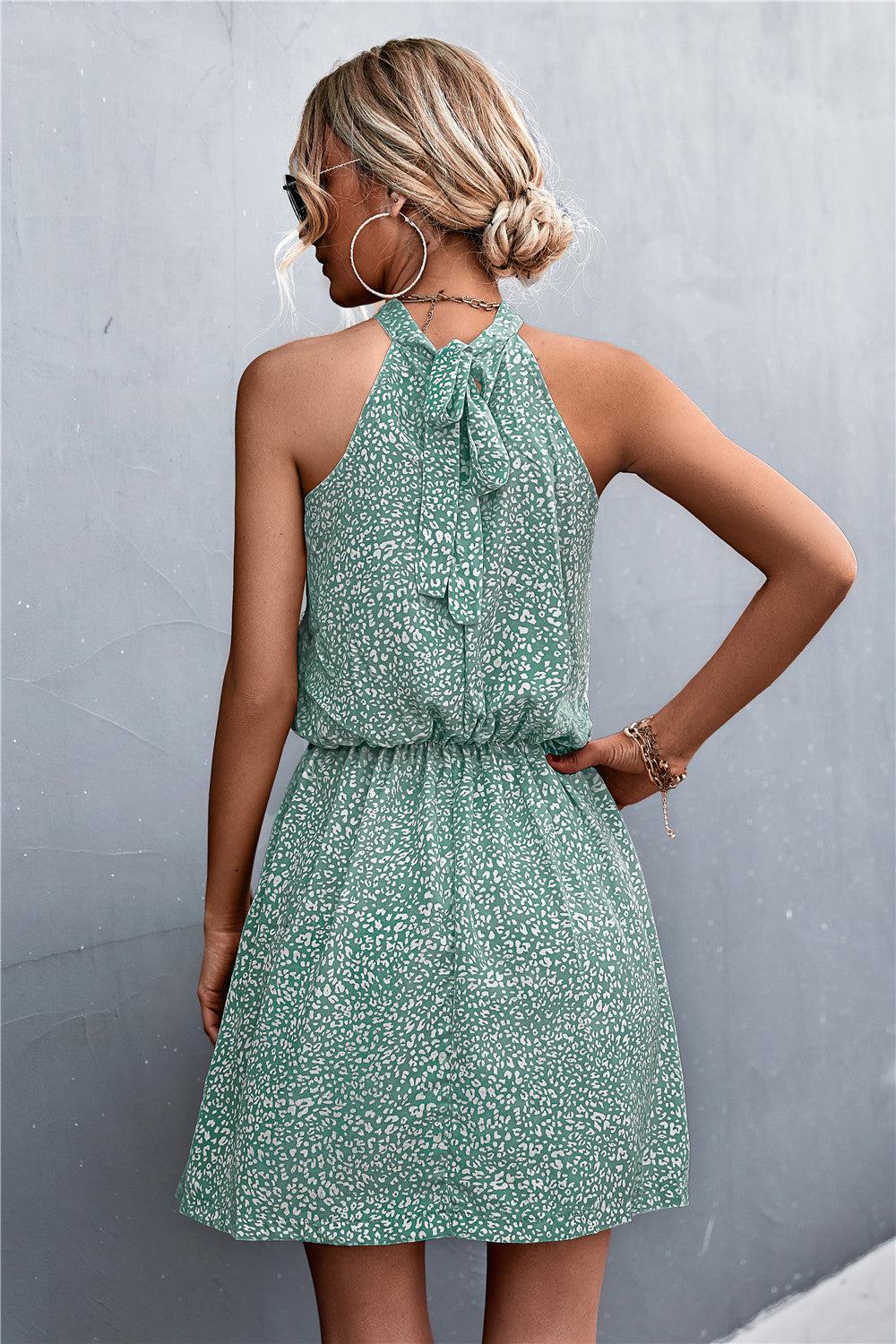 Floral Tied Sleeveless Mini Dress BLUE ZONE PLANET