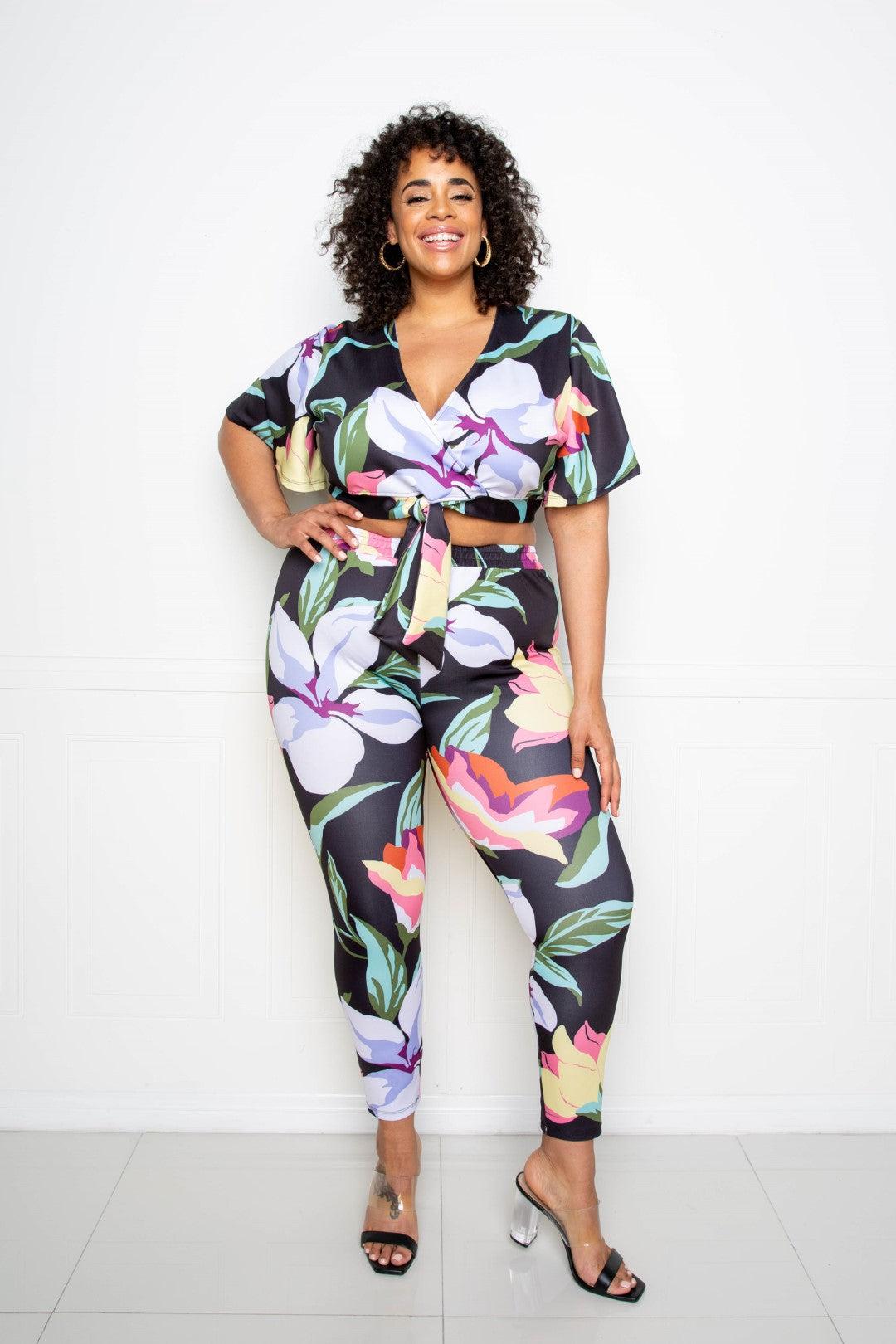 Flower Jogger & Top Set Blue Zone Planet