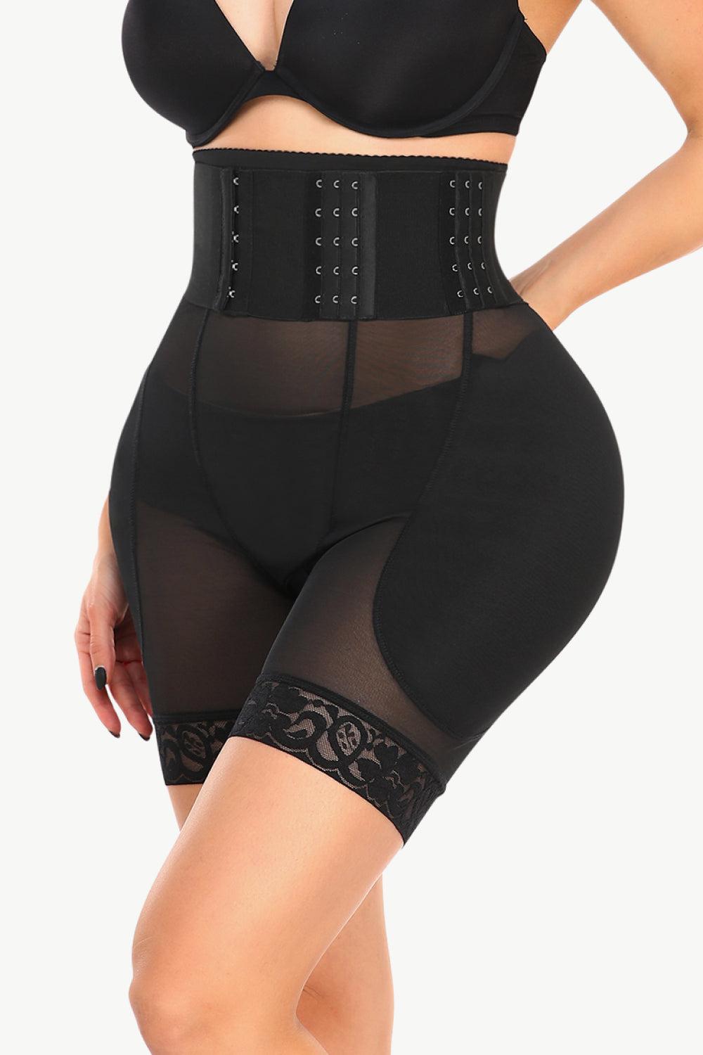 Full Size Breathable Lace Trim Shaping Shorts BLUE ZONE PLANET