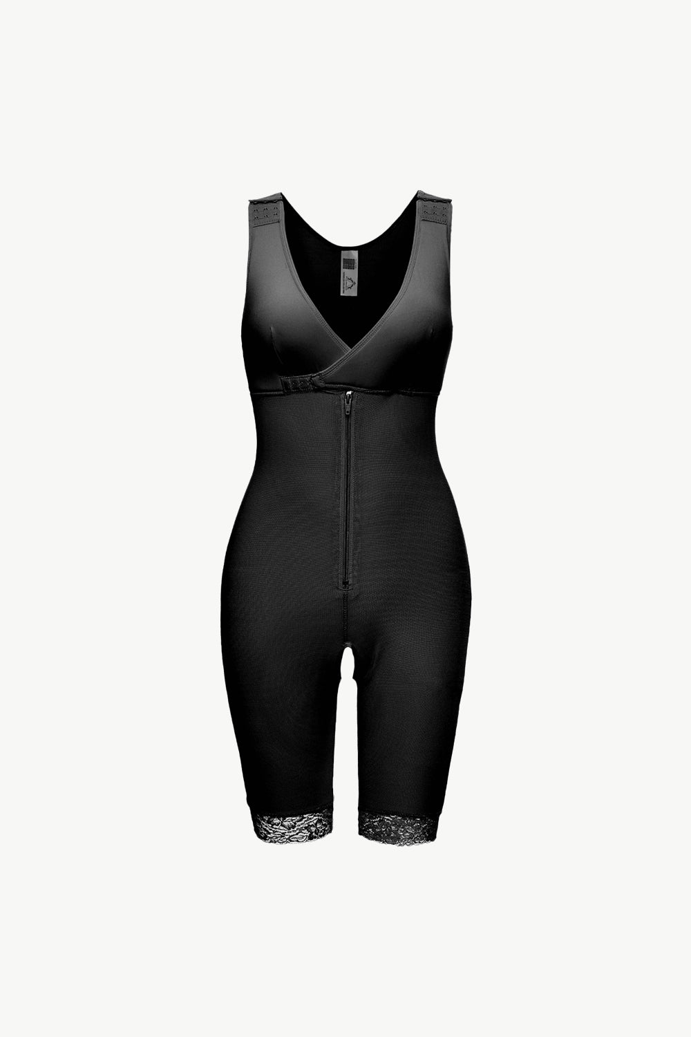 Full Size Lace Trim Shapewear with Zipper BLUE ZONE PLANET