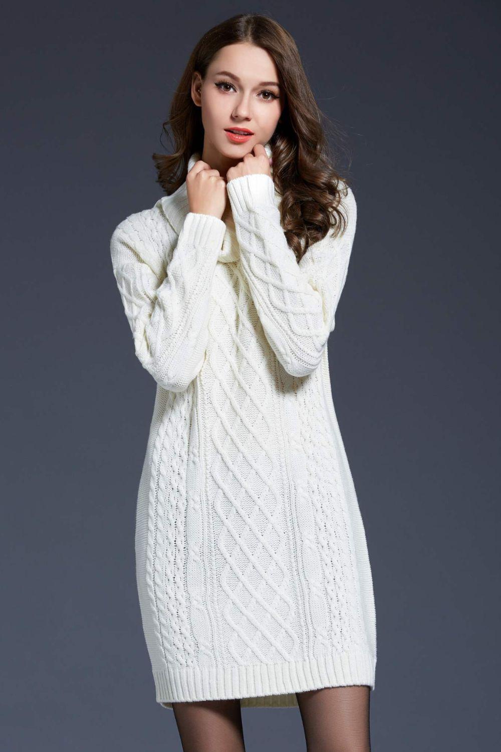 Full Size Mixed Knit Cowl Neck Dropped Shoulder Sweater Mini Dress BLUE ZONE PLANET