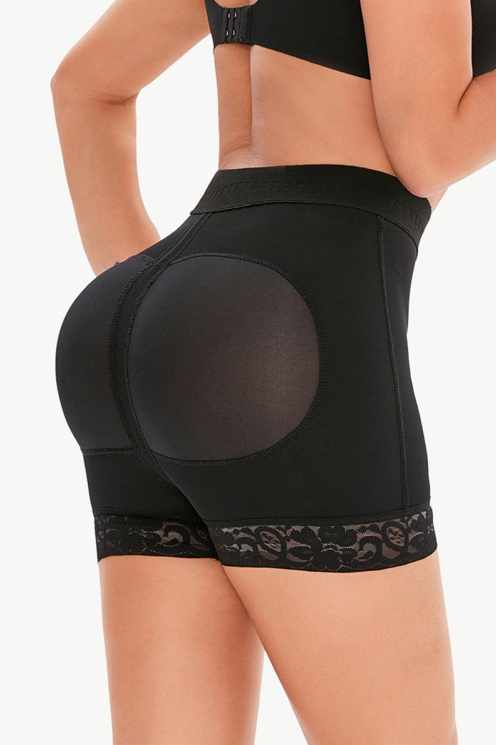 Full Size Pull-On Lace Trim Shaping Shorts BLUE ZONE PLANET