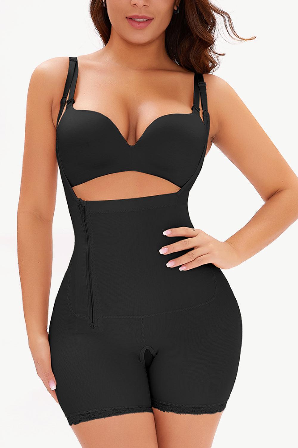 Full Size Side Zipper Under-Bust Shaping Bodysuit BLUE ZONE PLANET