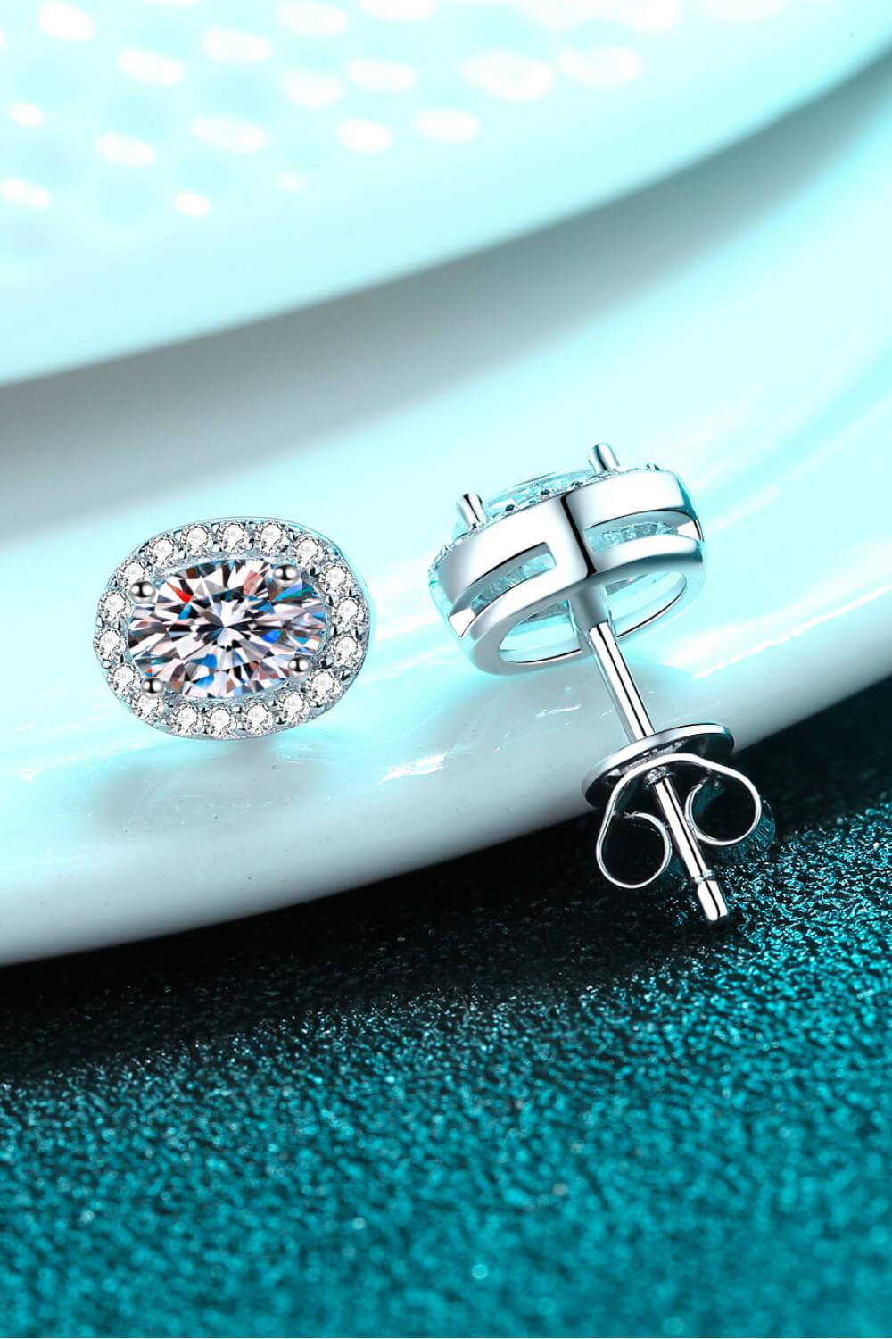 Future Style 1 Carat Moissanite Stud Earrings BLUE ZONE PLANET