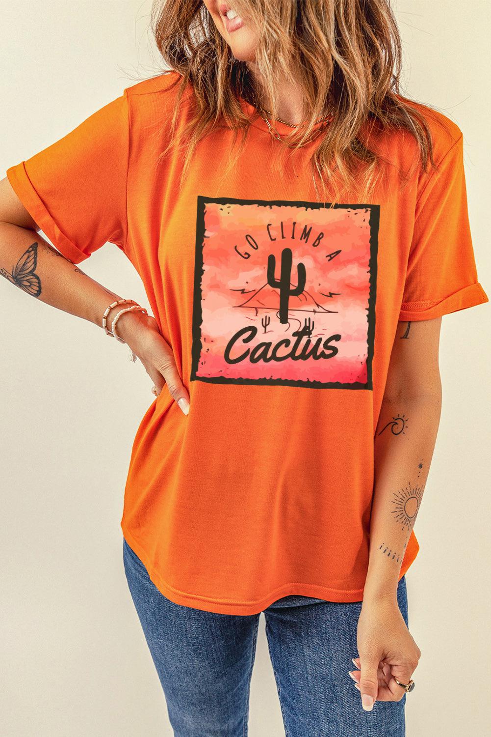 Go Climb A Cactus Slogan Graphic Tee Shirt BLUE ZONE PLANET