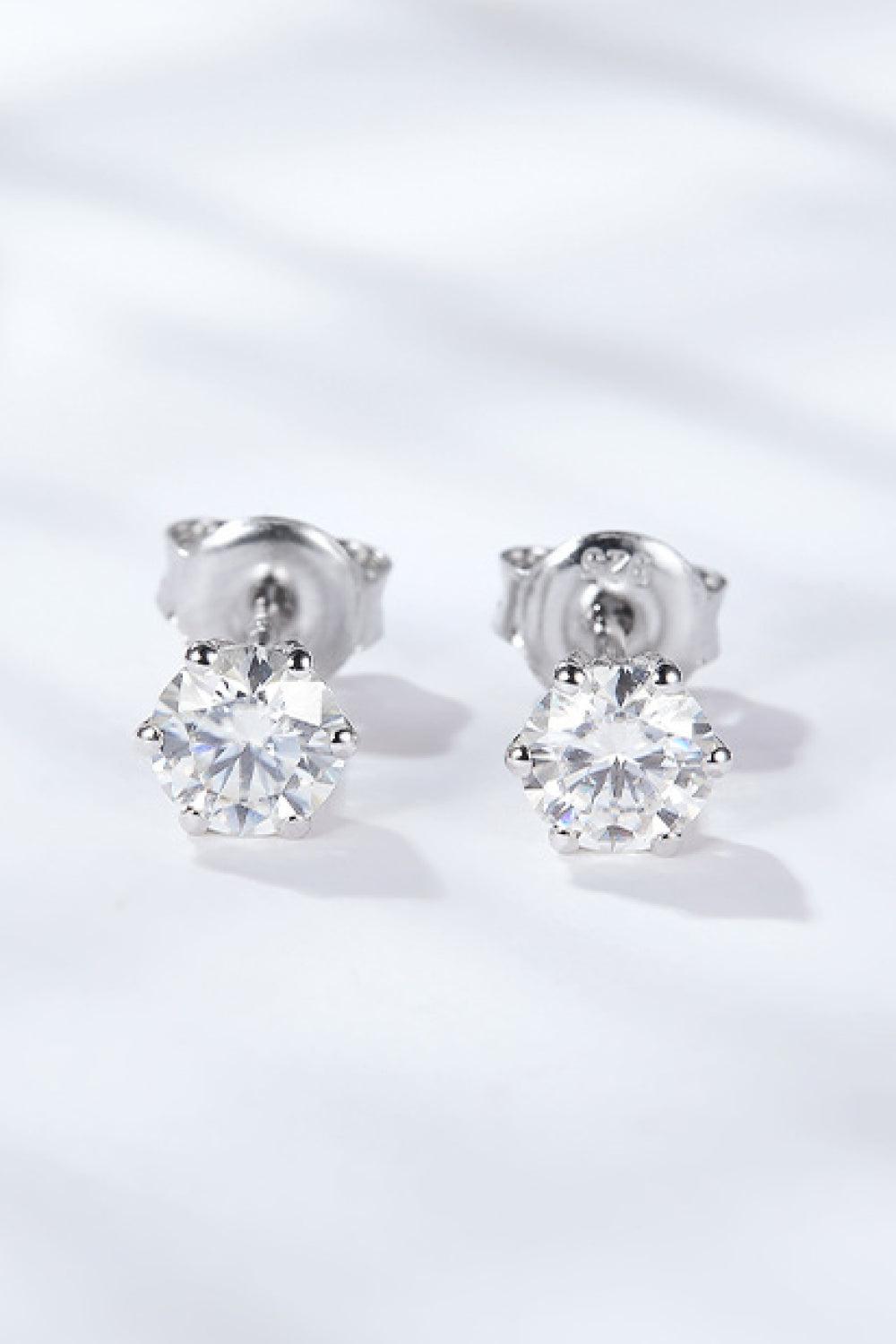 Good Days Ahead Moissanite Stud Earrings BLUE ZONE PLANET