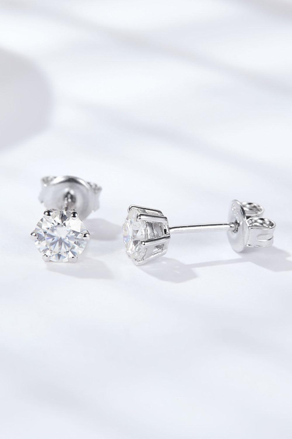 Good Days Ahead Moissanite Stud Earrings BLUE ZONE PLANET